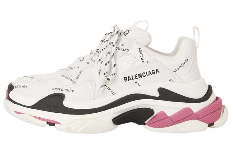 Balenciaga Triple S Sneaker 'Allover Logo White Pink' Women's