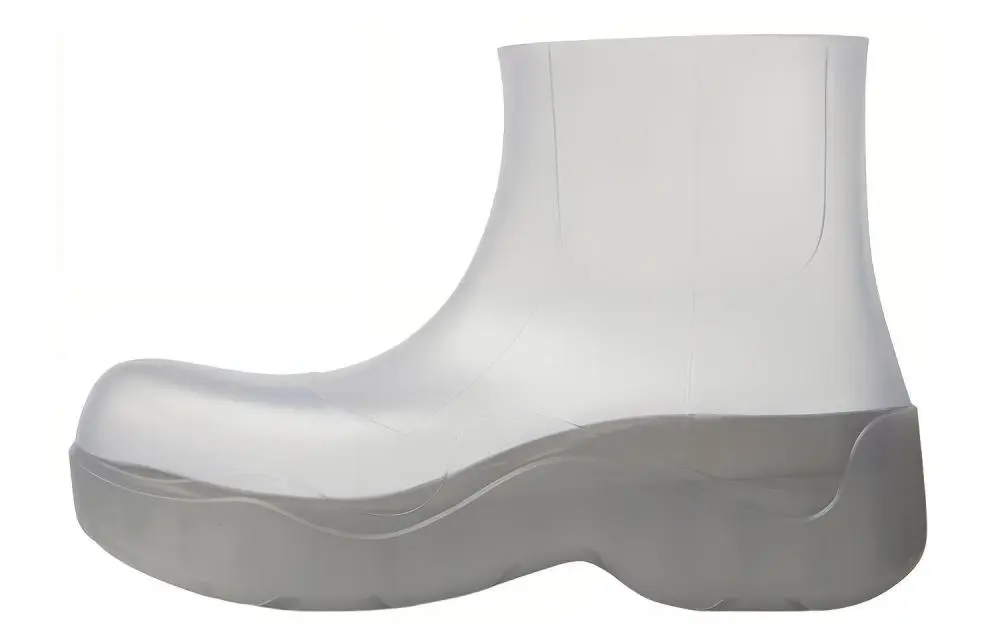 Bottega Veneta Puddle Rain Boots Ankle Boots 5.5cm Women's Silver Gray