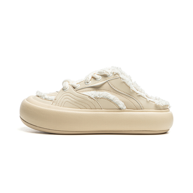 LiNing Anti-Slip Wear-Resistant Low-Top Casual Shoes Women's Milk Tea Yellow