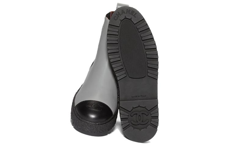CHANEL Chelsea Shoes Women's Gray Black
