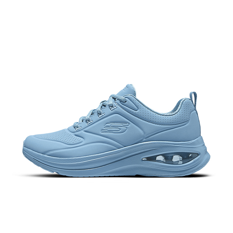 Skechers Lightweight Support Height Increasing Low-Top Casual Running Shoes Women's Dark Gray Blue