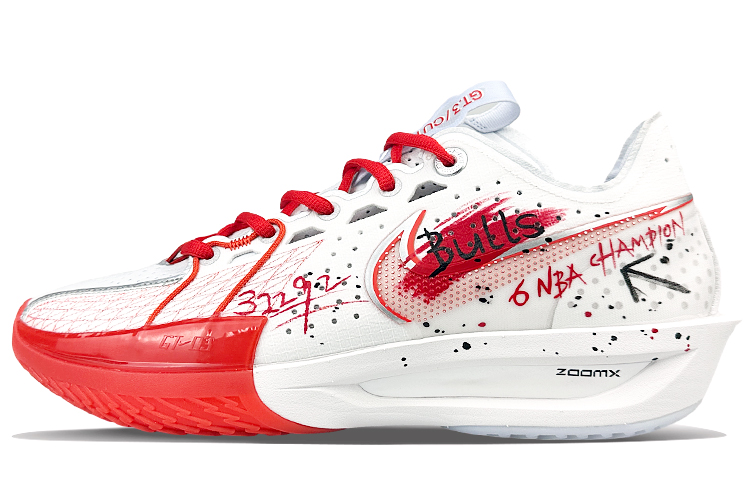 Nike Air Zoom G.T. Cut 3 Cushioning Anti-Slip And Wear-Resistant Low-Top Basketball Shoes Unisex White Red
