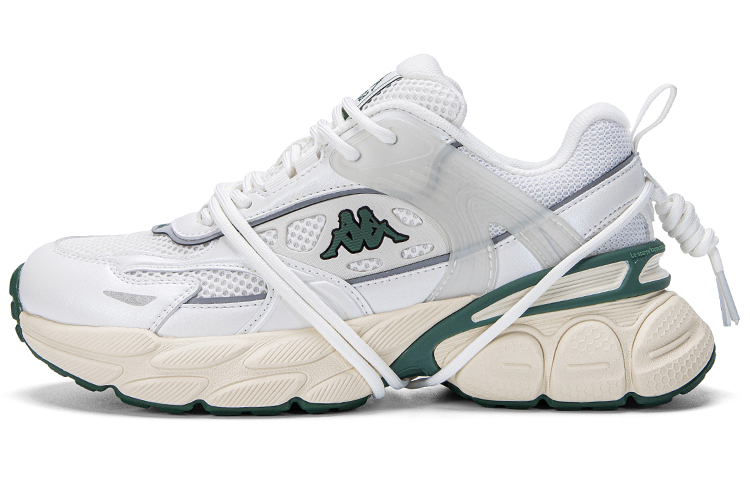 Kappa Back to Back Anti Slip Wear Resistant Low Top Chunky Sneakers Unisex White