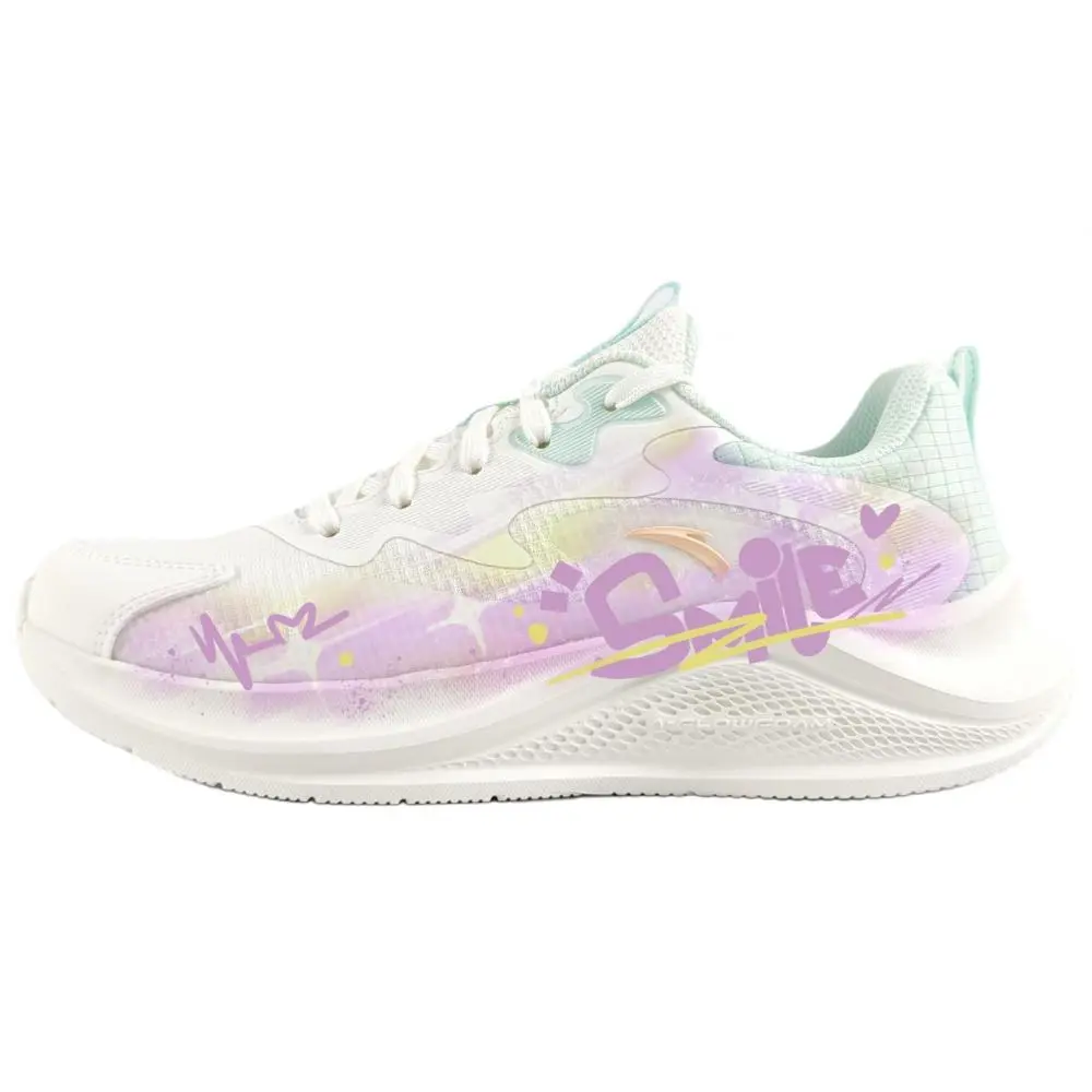 Anta Shock Absorbers Slip Resistant Abrasion Resistant Low top Casual Sprint Running Shoes Women's White