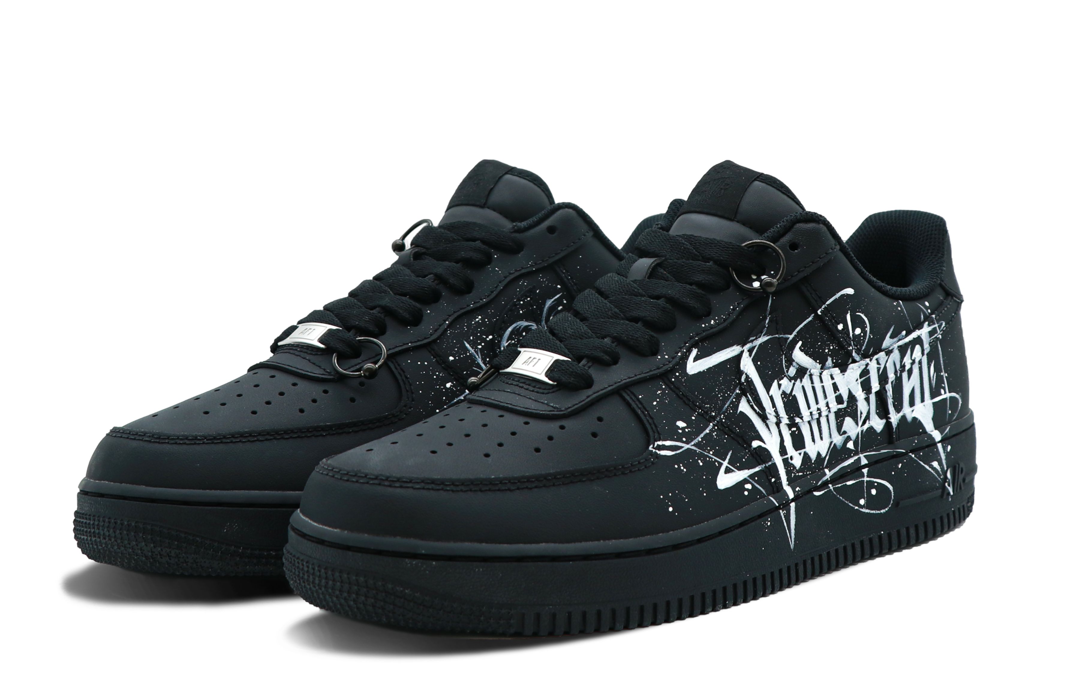 Nike Air Force 1 Coverage Low Top Skateboard Shoes Women's Black White