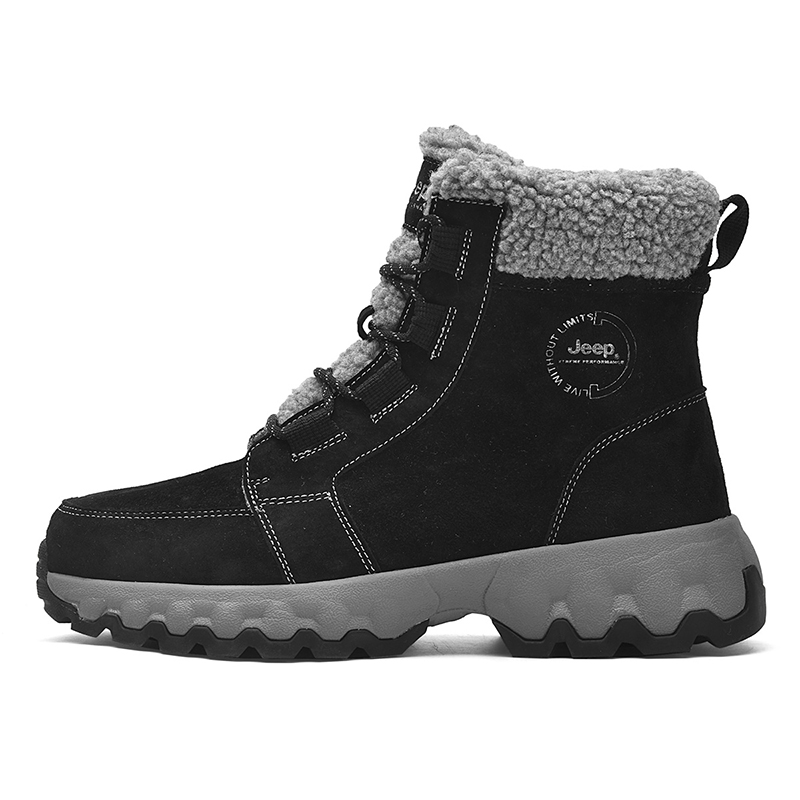 Jeep Short Outdoor Snow Boots Men's Black Gray
