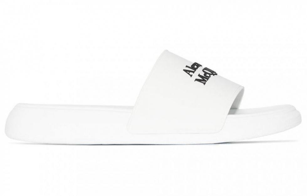 Alexander McQueen Pool Slide White Black