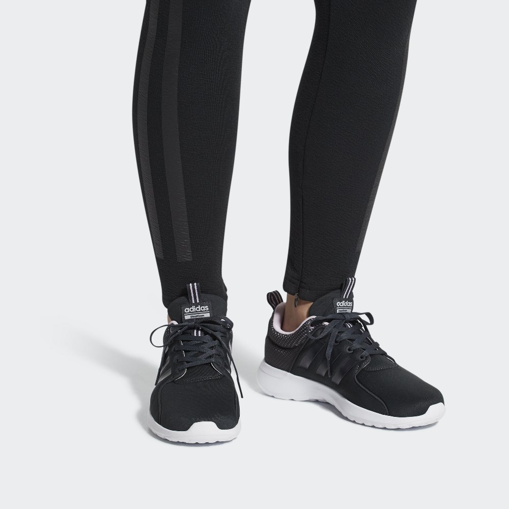 Adidas Neo Lite Racer Series CF Abrasion Resistant Breathable Low Top Casual Shoes Women's Black