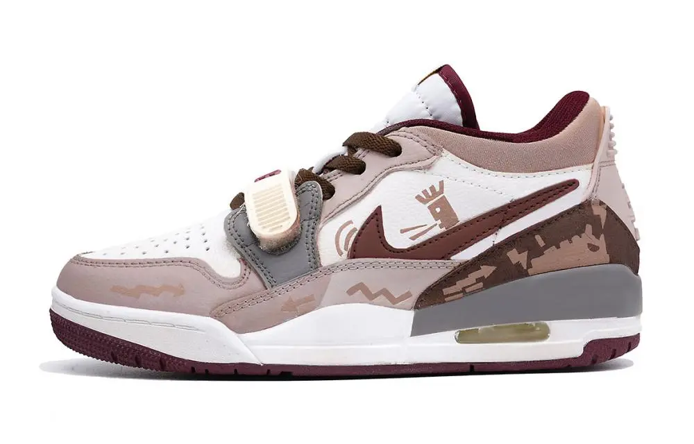 Jordan Legacy 312 Prince Pixel Anti Slip Wear Resistant Low Top Vintage Basketball Shoes Men's Brown