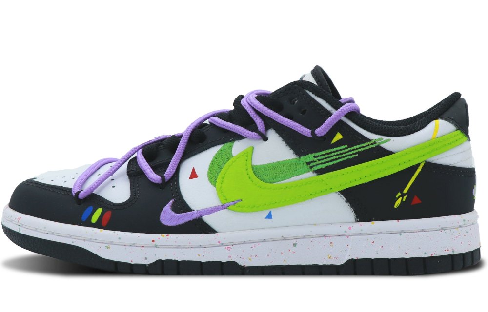 Nike Dunk Coverage Low Top Skateboard Shoes Women's Green Purple