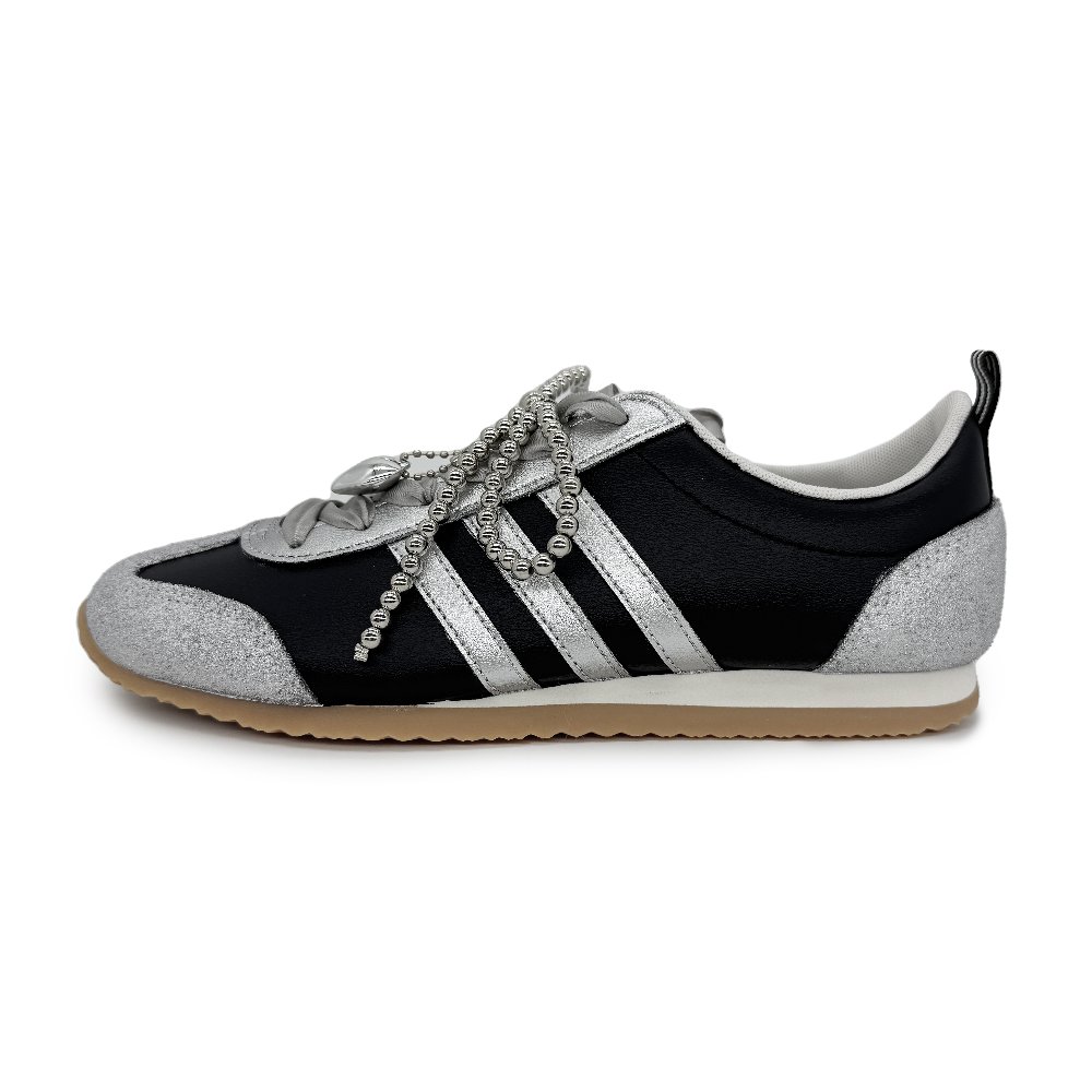 Adidas VS JOG 2.0 SD Designer Edition, Starry Heart Abrasion Resistant Low Top Casual Shoes Unisex Silver Black