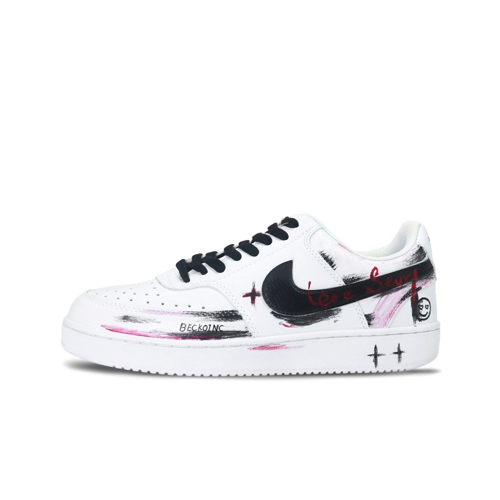 Nike Court Vision 1 Church Hall Lightweight And Breathable Low top Skateboard Shoes Men's Black White