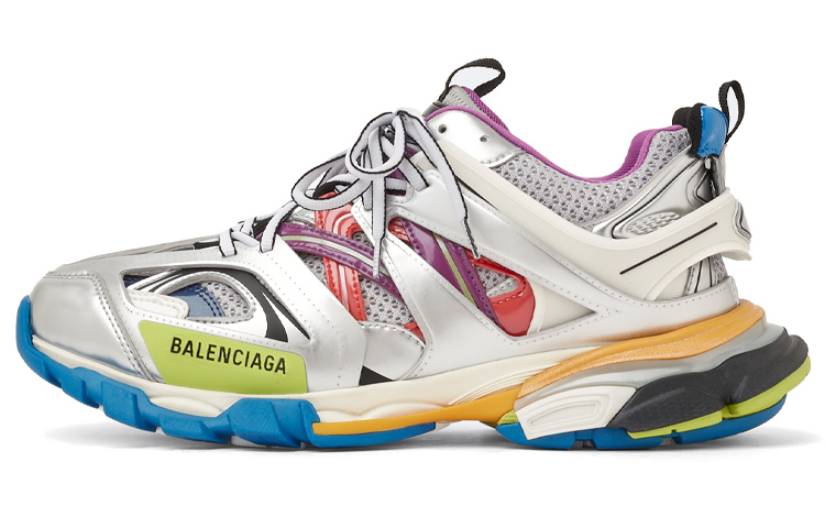 Balenciaga Track Leather Free White Silver Multi