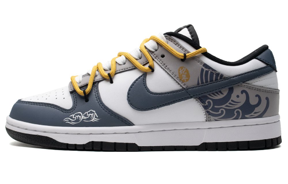 Nike Dunk Anti-Slip Wear-Resistant Low-Top Skateboard Shoes Unisex Blue White