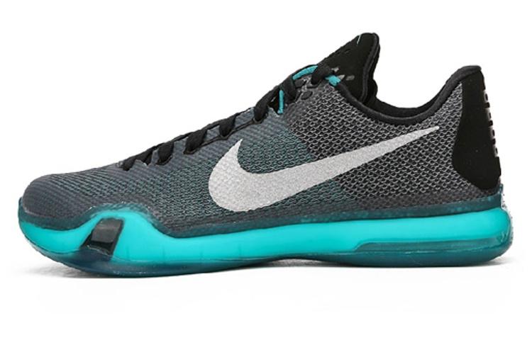 Nike Kobe 10 Liberty Kobe Non slip Lightweight Low Top Performance Basketball Shoes Men's Black Ice Green