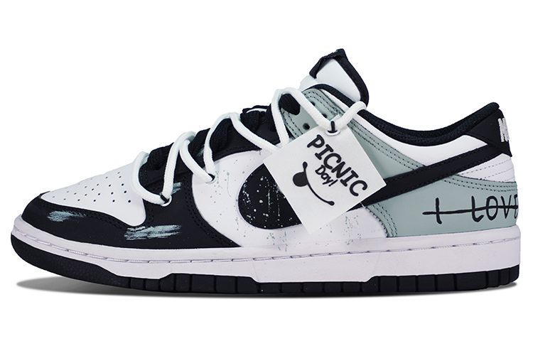 Nike Dunk Low Retro Low-Top Skateboard Shoes Men's Black White Green