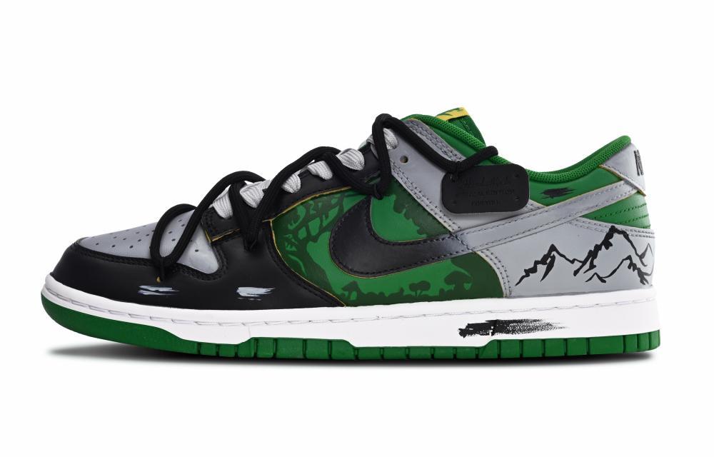Nike Dunk Explorer Anti Slip Wear Resistant Low Top Skateboard Shoes Men's Yellow Green