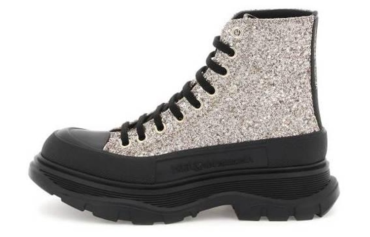 Alexander McQueen Tread Slick Boots 'Silver Gold Black' Women's