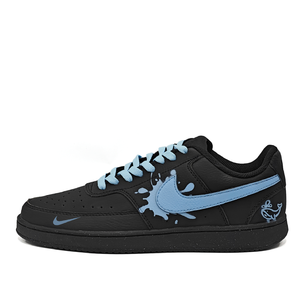 Nike Court Vision Slip-Resistant Lightweight Breathable Low-Top Skateboard Shoes Unisex Blue