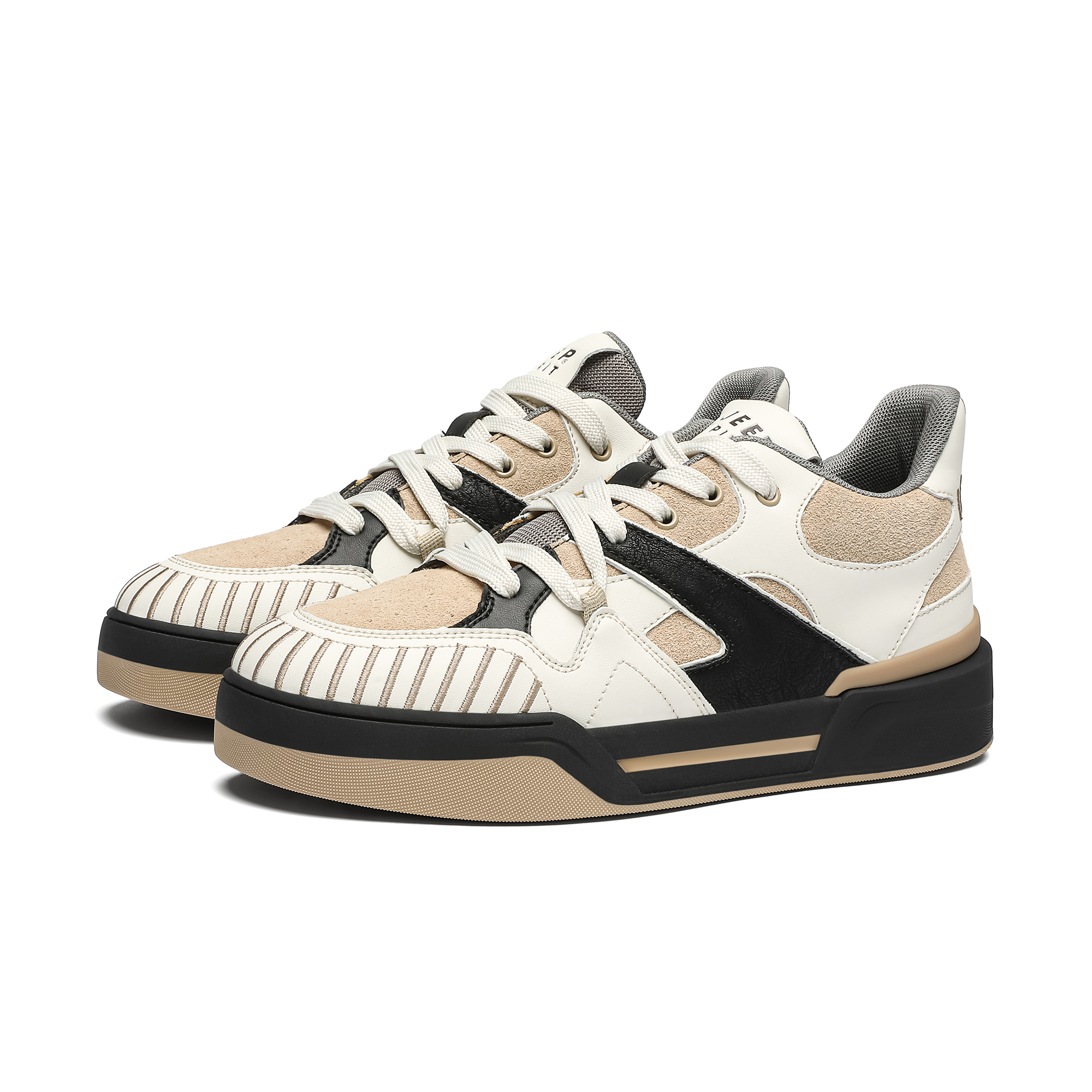JEEP SPIRIT Low Top Skateboard Shoes Men's Beige Brown Black купить в интернет-магазине Yoocart с быстрой доставкой по России.