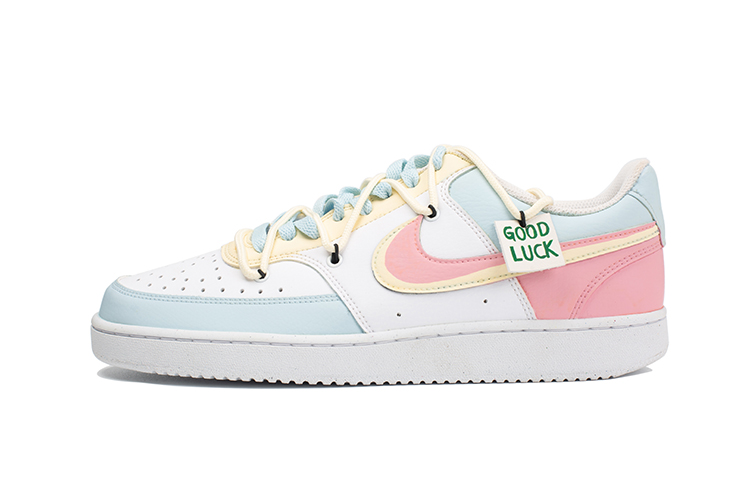 Nike Court Vision 1 Low Slip-Resistant Cushioning Low-Top Skateboard Shoes Men's Pink Blue