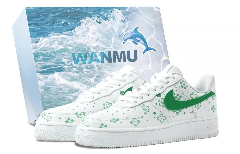 Nike Air Force 1 Jade Porcelain Abrasion Resistant Low top Skateboard Shoes Unisex White Green