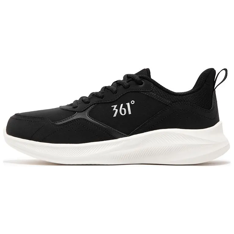 361° Anti Slip Wear Resistant Low Top Running Shoes Men's Black White