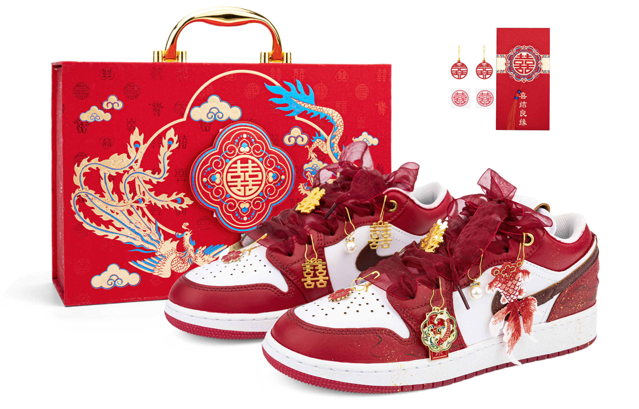 Jordan Air Jordan 1 Low top Basketball Shoes Women's White Red