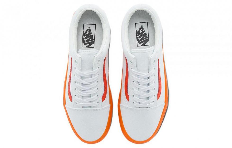 Vans Old Skool Casual Low Top Skate Shoes Small Orange Side Stripe Unisex 'White' купить в интернет-магазине Yoocart с быстрой доставкой по России.