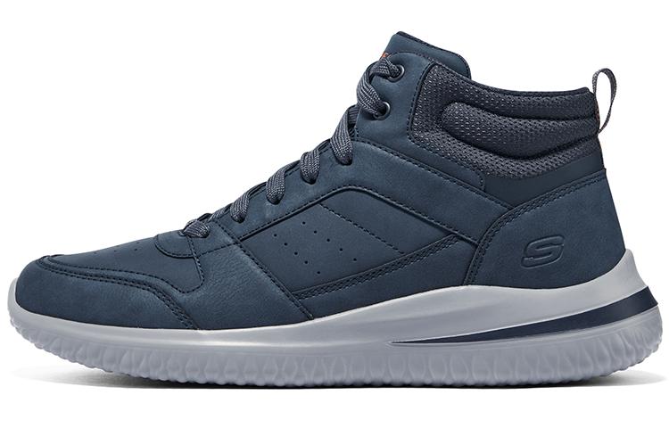 Skechers Delson 3.0 Anti-Slip Wear-Resistant Breathable Supportive Lightweight Mid-Top Casual Shoes Men's Navy