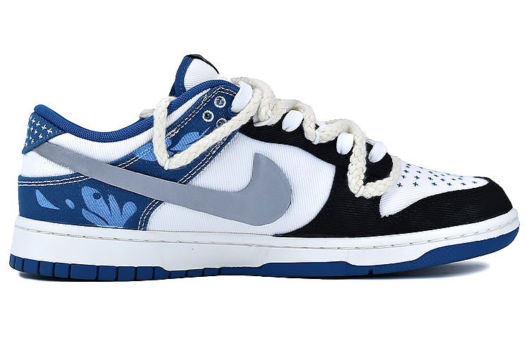Nike Dunk Low Slip-Resistant Cushioning Wear-Resistant Low-Top Skateboard Shoes Men's Black White Blue купить в интернет-магазине Yoocart с быстрой доставкой по России.