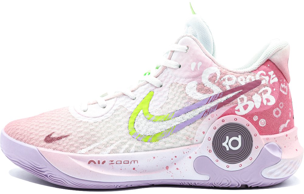 Nike KD Trey 5 IX Non-slip Wear-resistant Shock Absorption Low-Top Basketball Shoes Men's White Yellow Pink
