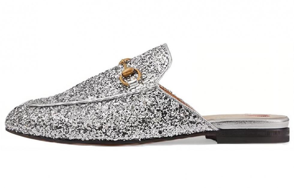 GUCCI Princetown Casual Single Shoes Women's Silver