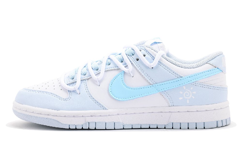 Nike Dunk Coverage Abrasion Resistant Low Top Skateboard Shoes Women's White Blue