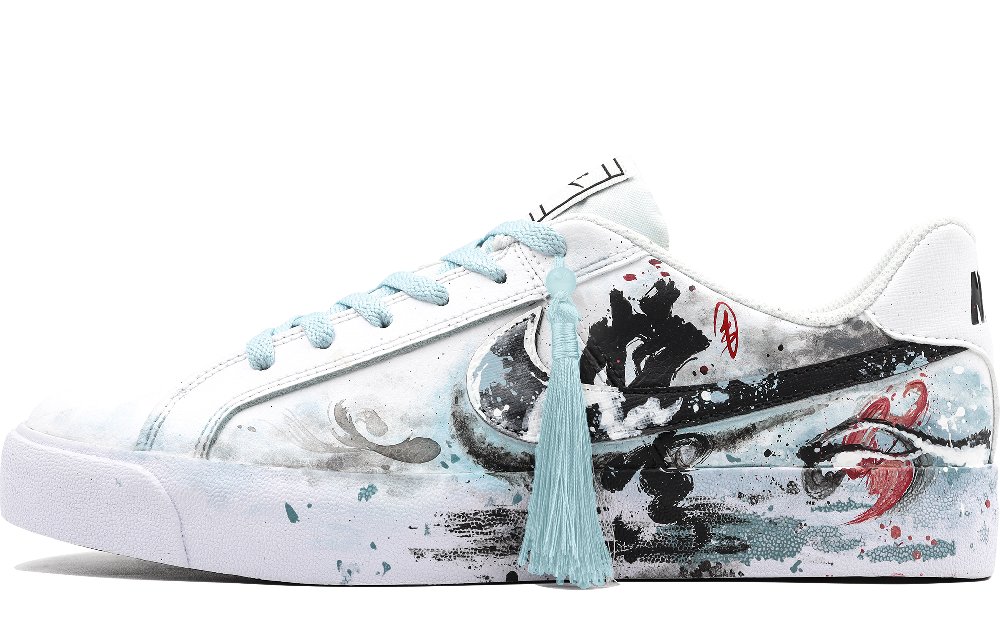 Nike Court Royale Box Action Slip-Resistant Low-Top Skateboard Shoes Unisex Autumn Water