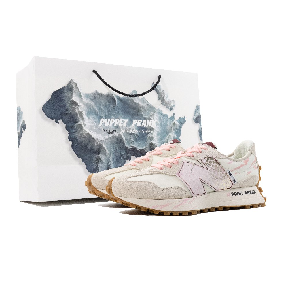 New Balance NB 327 Abrasion Resistant Lightweight Height Increasing Low Top Running Shoes Women's White Gray