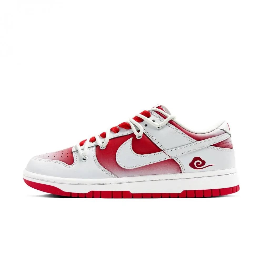 Nike Dunk Romantic Cloud Abrasion Resistant Low top Skateboard Shoes Men's White Red
