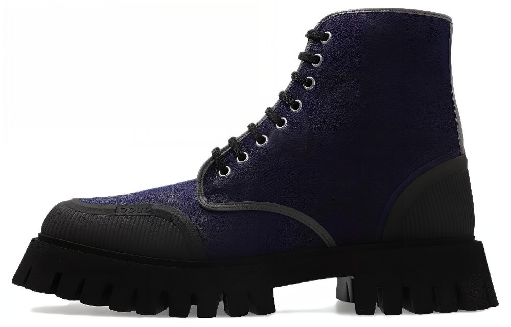 GUCCI Lace Up Boot 'Maxi Gg   Navy'