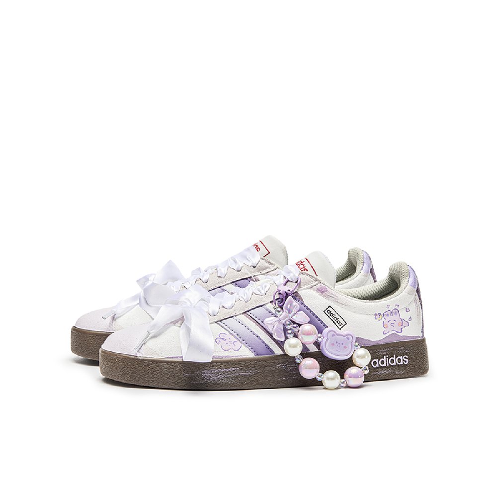 Adidas Neo VL Court 2.0 Dream Language Shock Absorbers Low Top Skateboard Shoes Unisex Purple Brown