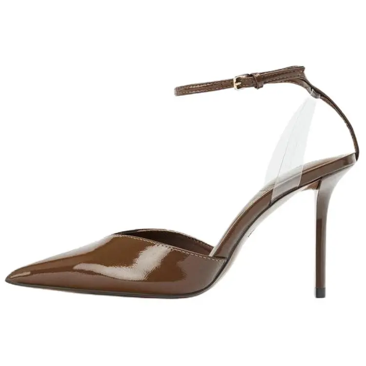 ZARA Slim Heel High Heels 7CM Women's Brown