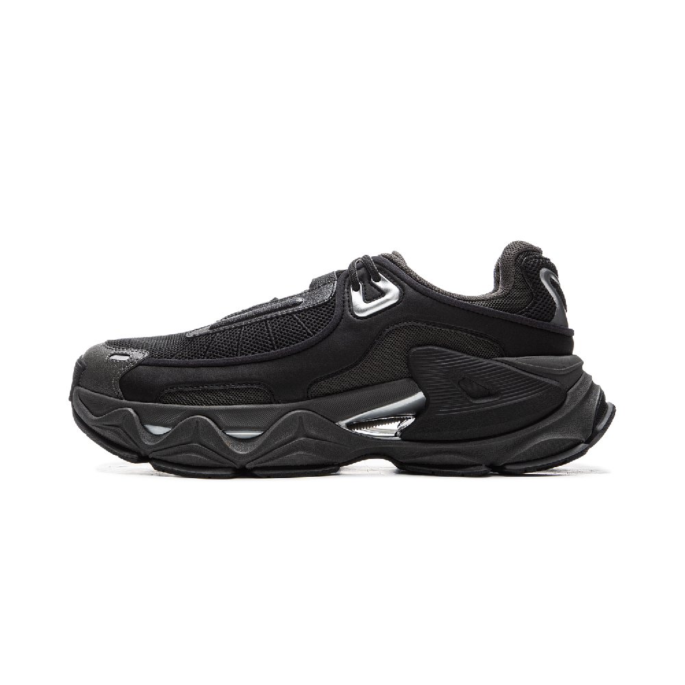 LiNing Wear-Resistant Slip-Resistant Low-Top Casual Shoes Men's Black Gray