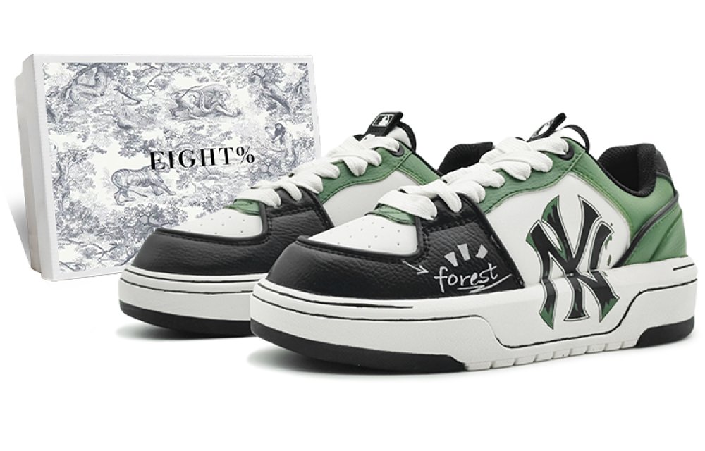 MLB Chunky Liner Wear-Resistant Height Increasing Low-Top Skateboard Shoes Unisex Emerald Green