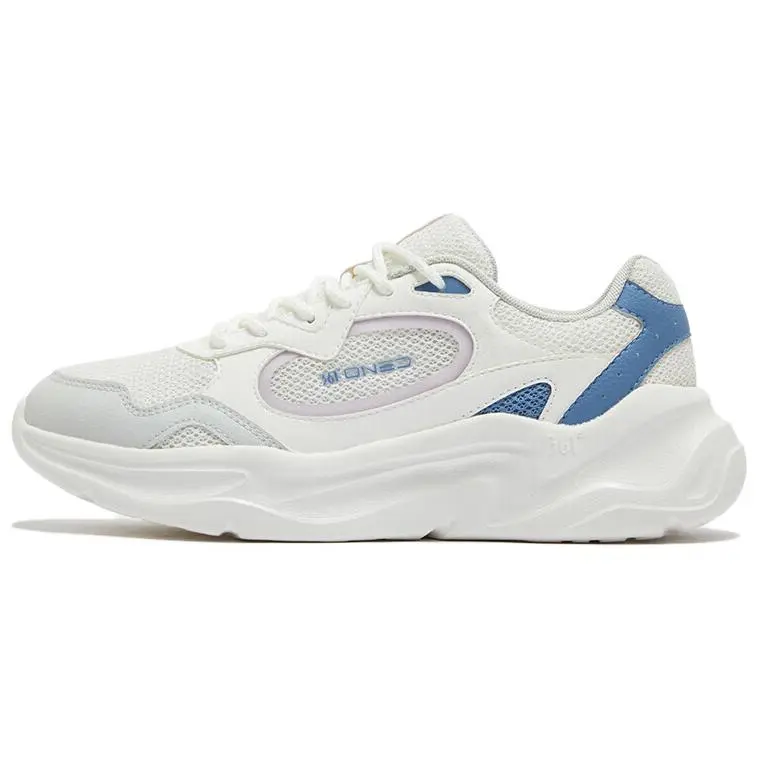 361° Breathable Lightweight Rebound Low Top Casual Shoes Women's Feather White Antique Gray Blue