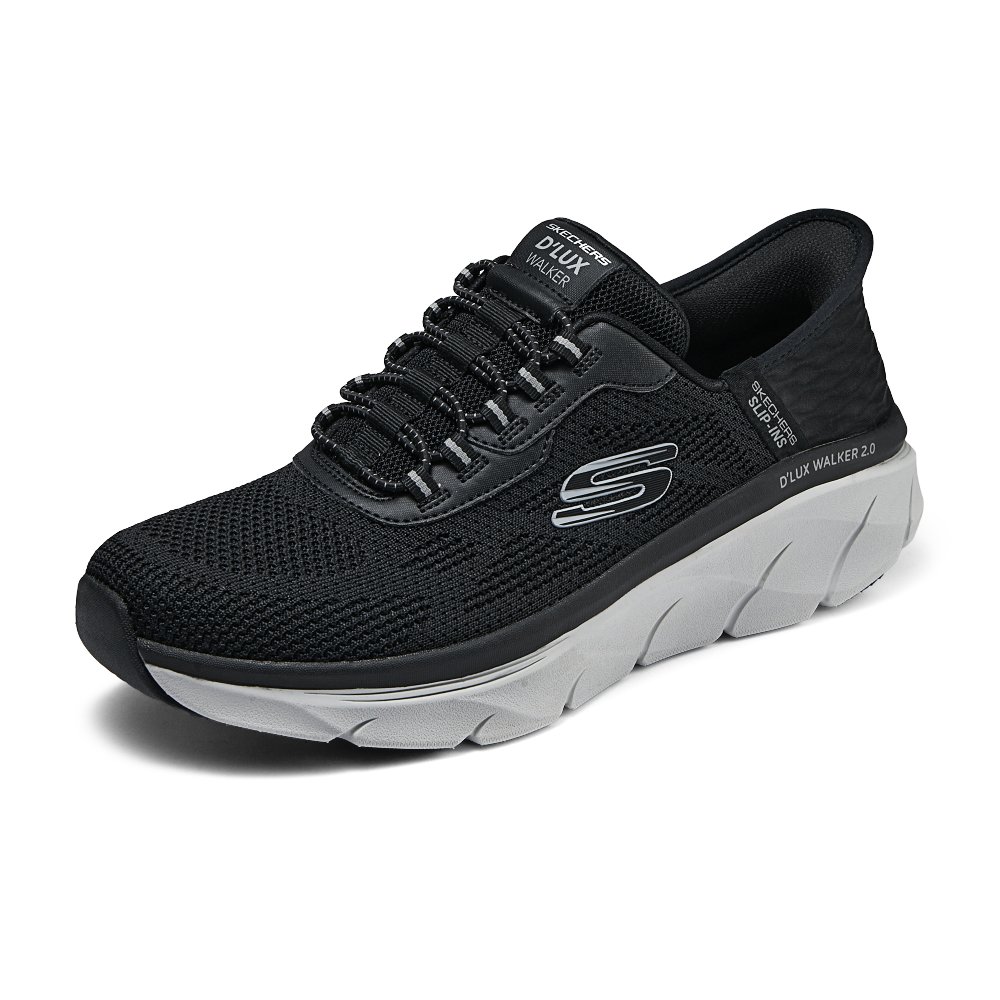 Skechers D'Lux Walker 2.0 Cushioning Low top Running Shoes Men's Black Gray