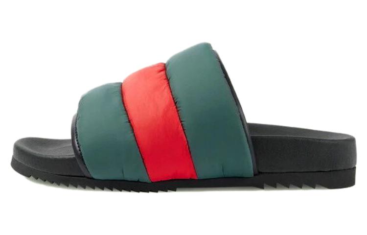 GUCCI Women's Padded Web Slide Sandal 'Green Red' Women's