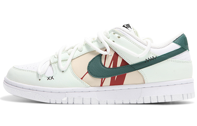 Nike Dunk Retro Anti-Slip And Wear-Resistant Lightweight Low-Top Skateboard Shoes Men's White Green