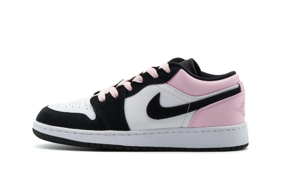Jordan Air Jordan 1 Low Top Vintage Basketball Shoes Unisex Black White Pink