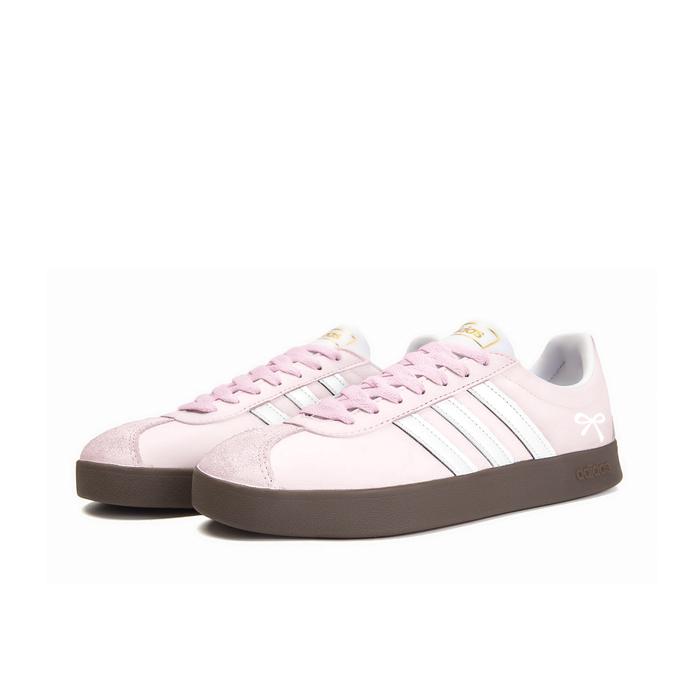 Adidas Neo VL Court 2.0 Slip-Resistant Quick-Drying Impact-Resistant Low-Top Skateboard Shoes Unisex Pink White