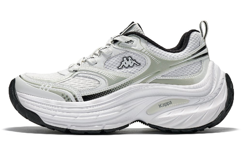 Kappa Back to Back Abrasion Resistant Height Increasing Low Top Chunky Sneakers Women's Classic White