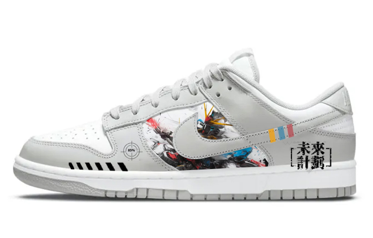 Nike Dunk Anti-Slip Wear-Resistant Low-Top Skateboard Shoes Men's White Gray